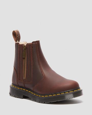 Dr Martens 2976 DM's Wintergrip Zip Vinterstøvler Dame Brune | DK 280LIS